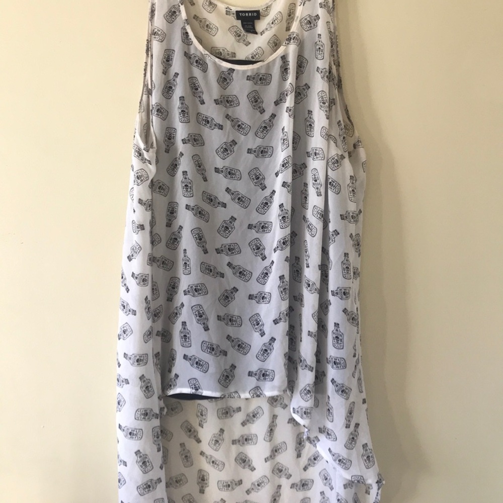 TORRID- a line sheer “poison” tank top